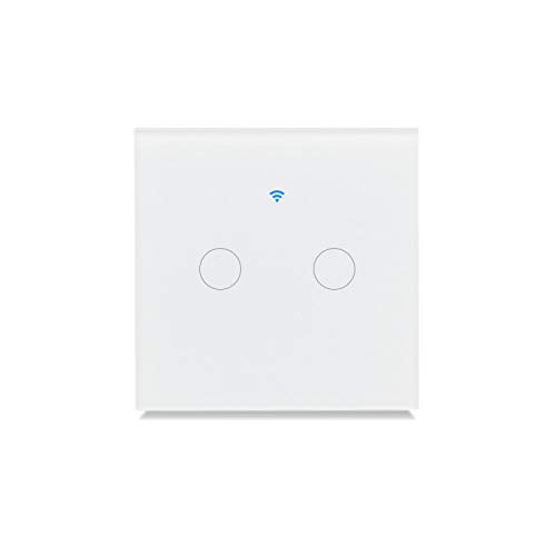 IoTMATE TSS-2G Wi-Fi Touch Smart Switch (White) - Control Your Devices from Anywhere, No Hub Required, Compatible with Alexa and Google Assistant