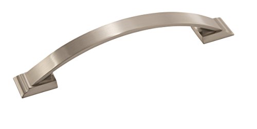 Image of Amerock | Cabinet Pull | Satin Nickel | 5-1 /16 inch (128 mm) Center to Center | Candler | 1 Pack | Drawer Pull | Drawer Handle | Cabinet Hardware