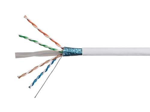 Câble Ethernet Cat6A blindé 150m cuivre blanc réseau internet cuivre nu