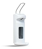 Hygiene365® Desinfektionsspender SD2015, Armhebelspender manuell für 500-1000ml – Eurospender, nachfüllbar (Weiß mit Alu)