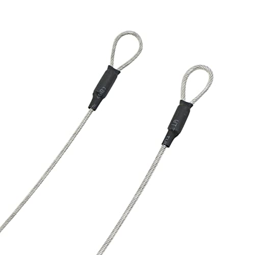 Stahlseil ummantelt mit Ösen Diebstahlsicherung - Stahlkabel mit Schlaufen, Schlaufenkabel mit Kunststoff ummantelt rostfrei, Kabelschloss für Gartenmöbel, Terrassenmöbel, Fahrrad. Länge: 3m