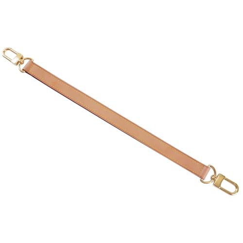 Image of Genuine Leather Plain Strap Replacement Top Handle Leather Strap for Handbag (Tan, 14.5 in)