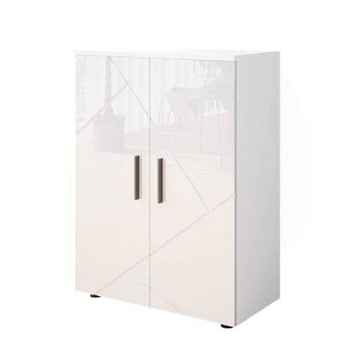 Vicco Meuble Salle de Bain Irma, Blanc Haute Brillance, 60x81cm