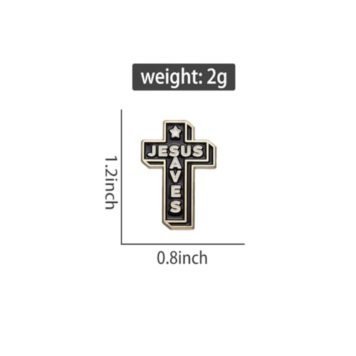 Image of Cross Brooch Pin for Women Men Cute Cross Brooch Metal Badge Pin Laple Religious Faith Brooches and Pins Hat Bag Shirt Decoration Jewelry Easter Pack