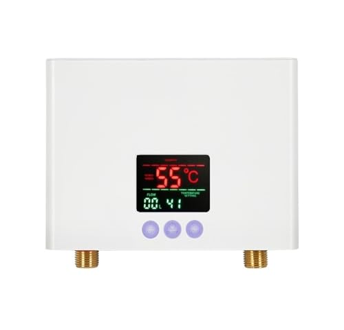 Calentador de Agua Electrico Instantaneo, Calentador De Agua Eléctrico Instantáneo De 3000W / 5500W, Miniconversión De Frecuencia Inteligente, Temperatura Constante para Duchas y Cocinas(Bianco,220 55