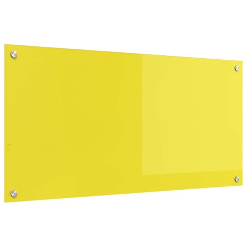 vidaXL Salpicadero de Cocina Amarillo 100 x 50 x 0,6 cm, Recubrimiento Moderno para Cocina, Panel de Vidrio Resistente al Calor, Mejora Elegante y Minimalista