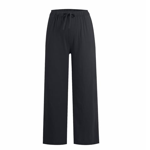 Pantalon fluide noir femme décontracté idéal pour le bureau et les sorties