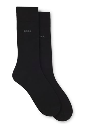 BOSS HUGO Mens 2-Pack solid mercerized cotton dress sock Sockshosiery black 7-13