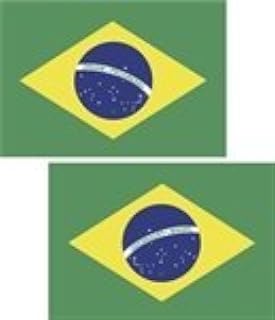 2 - 3" Brazil Square Flag Decal RH LH