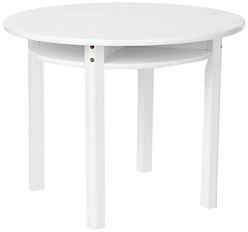 Lipper International Child's Round Table With Shelf And 2 Chairs, White #TOP1