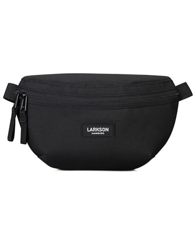 LARKSON Bauchtasche Damen & Herren Schwarz - Finn - Hüfttasche für Sport...