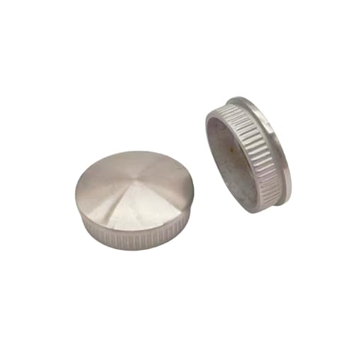 304 Stainless Steel Handrail End Cap, Stair Balcony Railing Handrail Foot Railing Plug for 2" Railing Pipe (Style4-2Pcs)