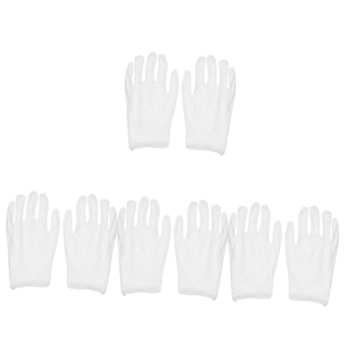 ULTECHNOVO 4sets Cotton Men's Work Gloves Grip for Coin Jewelry Inspection Safety 6pairs*4