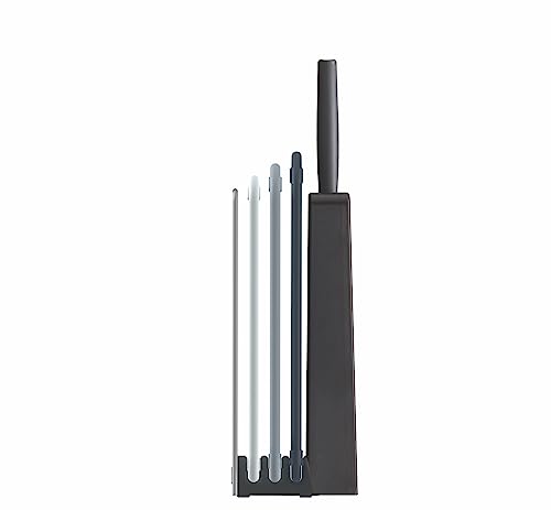 Image of Joseph Joseph Nest 6 Piece Knife and Cutting Board Set, Stainless Steel Kitchen Knives and Color Coded Boards in Compact Storage Stand, Grey