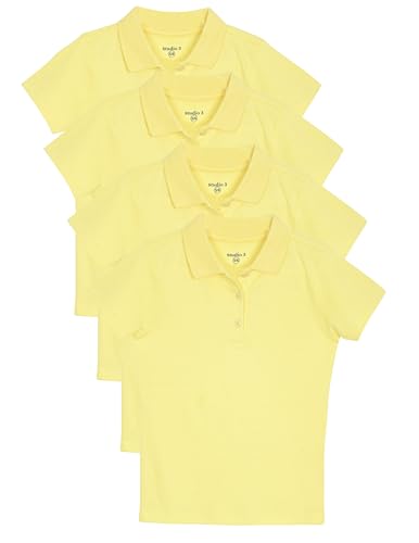 Studio 3 Girls' 4-Pack Soft Jersey Short Sleeve Polo Shirts