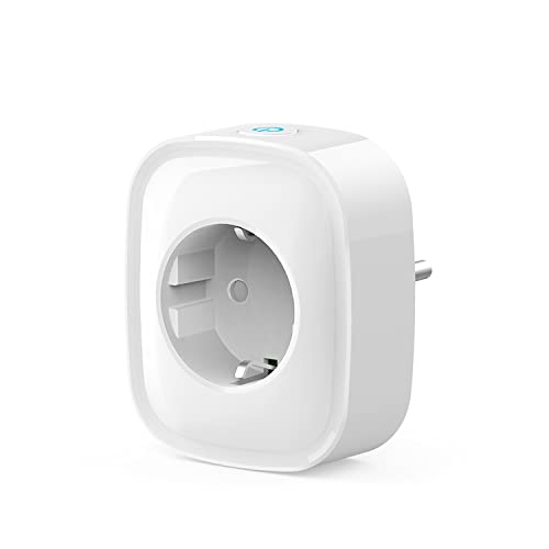 Enchufe Inteligente Wifi con Monitor de Energía, Enchufe Alexa Programable con Temporizador, Control Remoto por APP and Voz, Compatible con Alexa y Google Home
