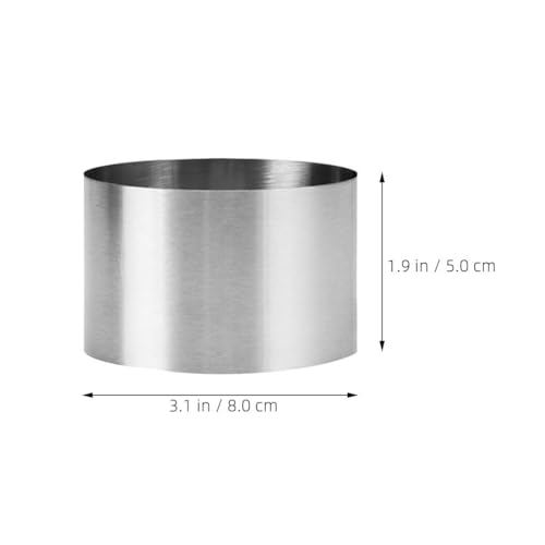Molde redondo de acero inoxidable de 8 cm para pasteles pequeños y mousse 3