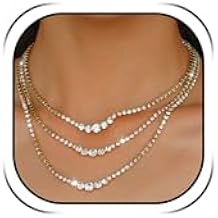 choice of all Rhinestone Choker Necklace for Women Crystal Prom Necklace Sparkly Wedding Jewelry Prom Party Dresses Accessories Christmas Gifts Stocking Stuffers