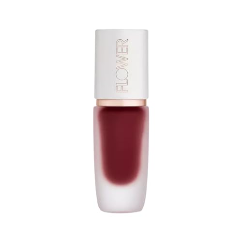 FLOWER BEAUTY By Drew Barrymore Perfect Pout Lip Color - Soft Matte Finish - Liquid Lipstick - Comfortable + Lightweight Feel (Garnet)