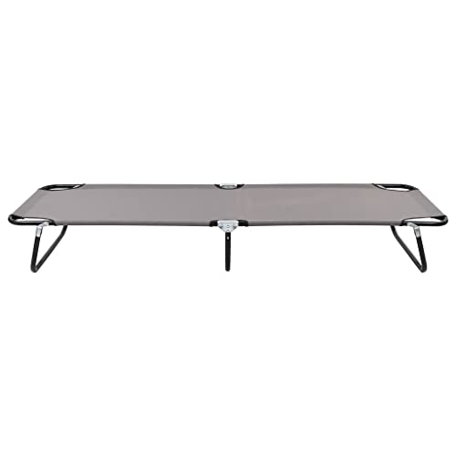Chaise longue d'extérieur pliante en acier gris transat balcon - 3
