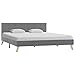 vidaXL Giroletto Imbottito Classico Elegante con Testiera Telaio Letto Struttura Acciaio e MDF Doghe in Compensato Grigio Chiaro in Tessuto 160x200 cm