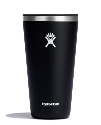 Hydro Flask All Around Tumbler Press-in Lid, Insulated Travel Mug, Stainless Steel Coffee Cup 28 Oz Black
