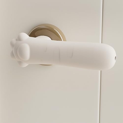 Ieron Türgriffabdeckungen, 2-teilige Türklinkenabdeckungen, Silikon-Türgriff-Handschuhüberzüge, antistatischer Sicherheits-Türklinkenschutz für runde Türhebel, Beige