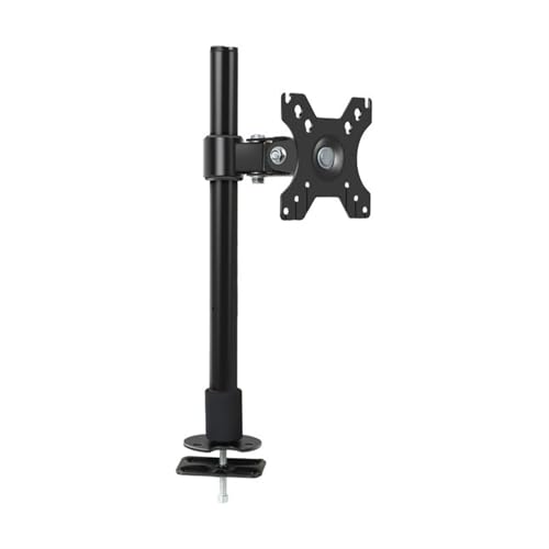 Soporte de escritorio profesional para una sola pantalla de 14 a 27 pulgadas, hasta 15,4 LB, soporte de brazo de pantalla ajustable en altura con base de ojales, VESA 75 × 75 mm/100 × 100 mm