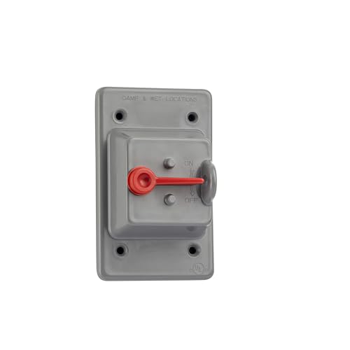 Sealproof Weatherproof Toggle Switch 1-Gang Outlet Cover Nonmetallic UL Listed Gray