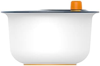 Fiskars Suszarka do sałaty, Functional Form, Średnica: 25 cm, Wysokość: 16,9 cm, Tworzywo sztuczne, Biała/pomarańczowa, 1014433