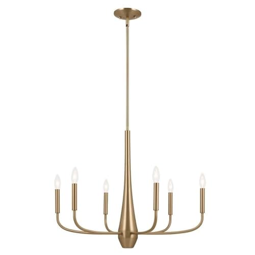 Kichler Deela 6-Light Chandelier, Modern Light in Champagne Bronze, Sloped