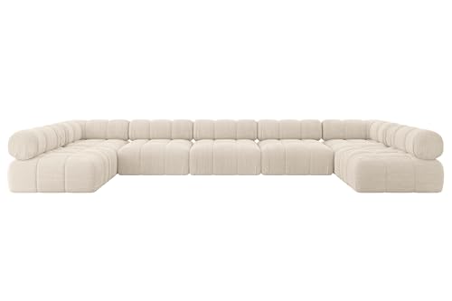 ALTDECOR Modulares Sofa Ecksofa in U-Form Corner modular Sofa Eckcouch Couch Wohnlandschaft Cauchsofa Polstersofa Garvo-U3-475x190x70 cm Beige – Bild 4