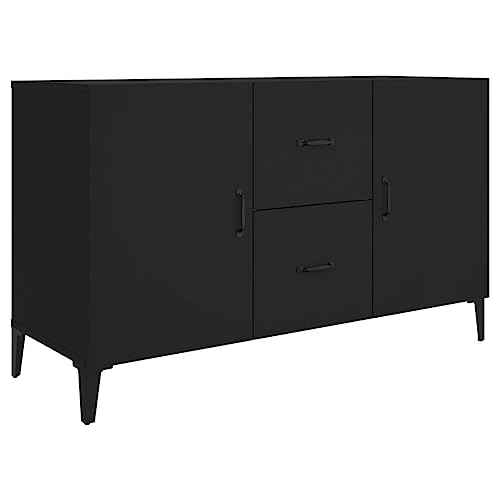vidaXL Buffet Armoire de Rangement Organisateur de Maison Meuble de Rangement Armoire de Salon Intérieur Noir Bois d'Ingénierie 100x36x60 cm