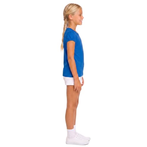Image of Lilax Girls Short Puff Sleeve Cotton T-Shirt, Toddler & Little Girls Top | 95% Cotton Puff Sleeve Tee; Crewneck, Short Sleeve; Toddler & Girls Sizes 2T-12; for School, Play & Everyday; Machine Wash
