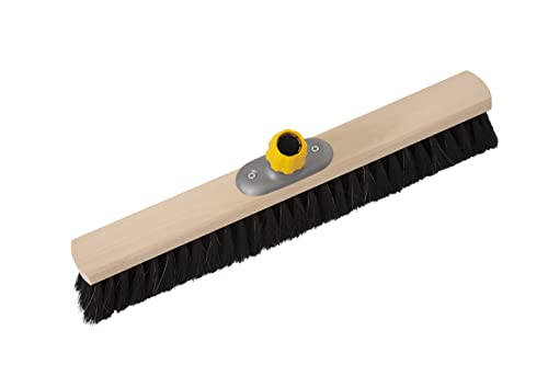 Novaliv Tête de balai en crin de cheval - 60cm - Balai sans manche - Poils souples - Balai à poussière fine - Balai grand espace Noir Cover