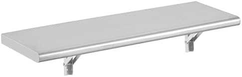Concession Shelf 48"L x 12"W,22 gauge ASTM 304 Stainless Steel Folding Serving Food Shelf ,Wall Mount Shelving , Stainless Steel Shelf For Food Truck, grill area,BBQ working table, Restaurant .NSF