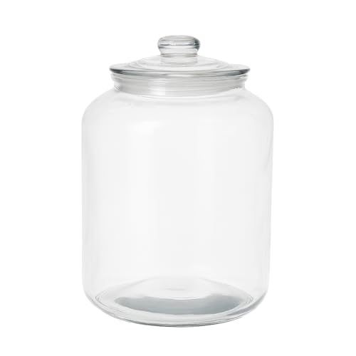 Hpngal 4 Gallon Glass Jar with Lid Large Cookie Jar with Big Opening Airtight Food Storage Canister Canning Jars for Flour Sugar Dog Treats Pasta Candy Glass Containers with Lids for Kitchen Pantry