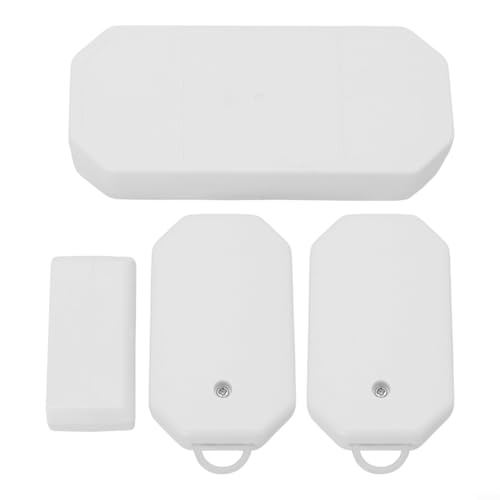 Vidonergy Alarma inalámbrica de puerta de 140 dB con volumen ajustable, luz LED, 5 modos de seguridad y 2 controles remotos para protección de entrada en casa, para una fácil instalación ABS