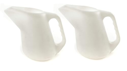 Unibos | 2 PCs Trade Quality Tapered 1.5L Graduated Measuring Jug Strong Durable Polyethylene Plastic Oil Fuel Brake Fluid Pouring Container (2)