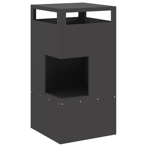 vidaXL Brasero Cuadrado de Acero Negro 50x50x100 cm