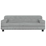 vidaXL Hundebett, Hundekissen mit weicher Polsterung, Hundesofa Hundecouch für kleine Hunde Haustiere, Haustierbett Katzenbett, Hellgrau Samt