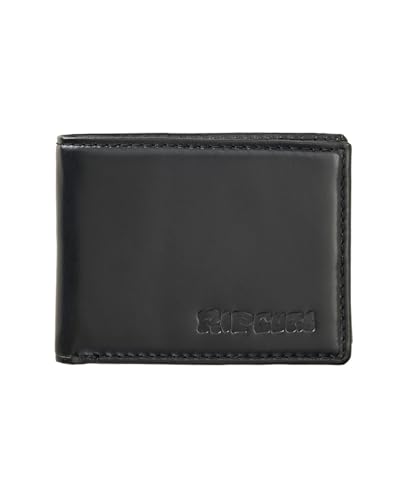 Rip Curl Carteira masculina de couro Search Surf, vários compartimentos para cartões e janela para identidade, preta