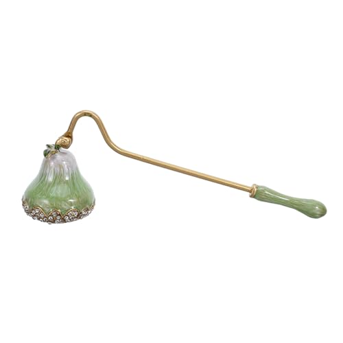 ABOOFAN Apagavelas de Aleación de Zinc con Mango Largo Verde Herramienta para Velas Rústica Vintage Apagador de Cera para Flores Extintor de Mecha Seguro para Uso Doméstico y