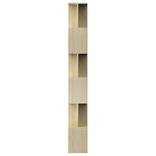 Divisor de habitaciones y librería roble Sonoma para separar ambientes en casa 8