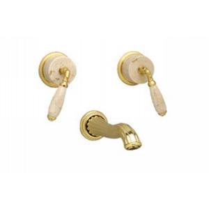 Phylrich WL338D 025 - Valencia Beige Marble Lever Handles Wall Mounted Lavatory Faucet