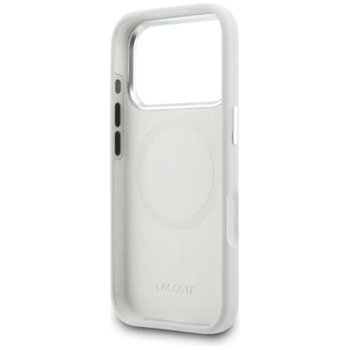 Coque Lacoste iPhone 17 Pro silicone gris compatible MagSafe - 7