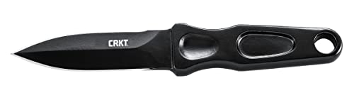 CRKT Sting Fixed Blade Knife with Sheath: Everyday Carry Boot Knife, Double Edged Powder Coated Stainless Steel, Contoured Handle, Nylon Sheath with Strapping for Carry Options 2020