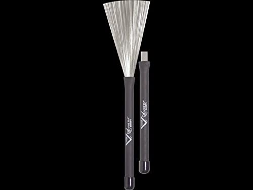 Vater Drumsticks VBSW - Wire Tap Brushes - Wire Tap Sweep - Retractable - Rubber Handle, Black - Image 2