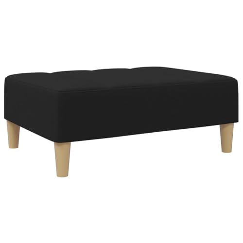 Mhdvray Reposapiés negro 77 x 55 x 31 cm, moderno taburete acolchado con marco de madera contrachapada resistente, reposapiés versátil y asiento para salón, funda de tela suave