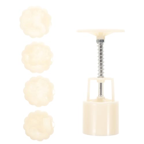 Hoement 5 Stück Selbstgemacht Mondkuchenform aus Lebensmittelechtem Kunststoff Manuelle Handpresse für 50g Backwerkzeug Backen Mondkuchen Dekoration Küche